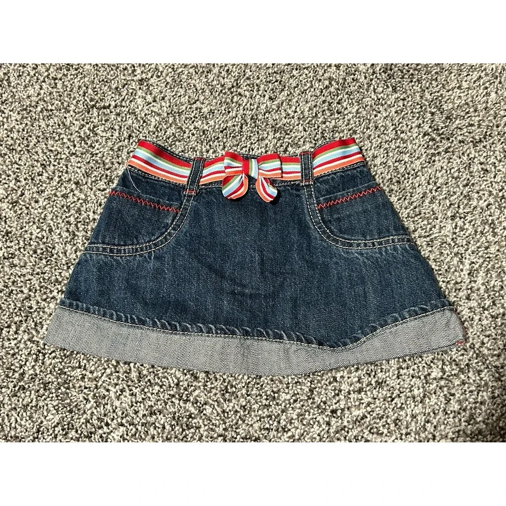 Cc28 Gymboree burst of spring Jean skirt size 18-24 months